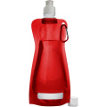 Trinkflasche 420 ml mit Karabinerhaken, faltbar, rot