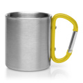 Metallbecher 210 ml mit Karabinerhaken | Easton, gelb