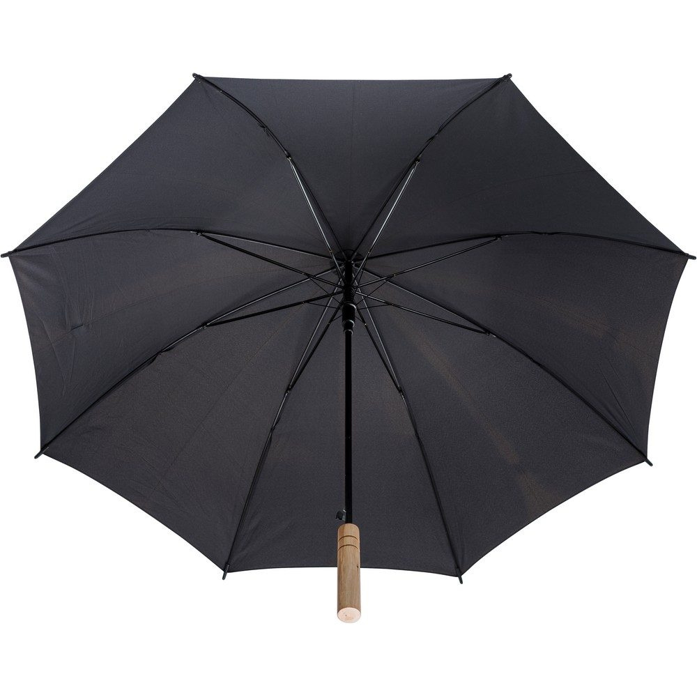 RPET-Regenschirm, automatisch, schwarz, Produktbild (1)