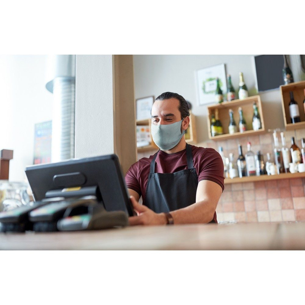 Wiederverwendbare Maske mit Filterraum und Silberionen, schwarz, Produktbild (1)