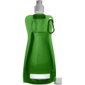 Trinkflasche 420 ml mit Karabinerhaken, faltbar, grün