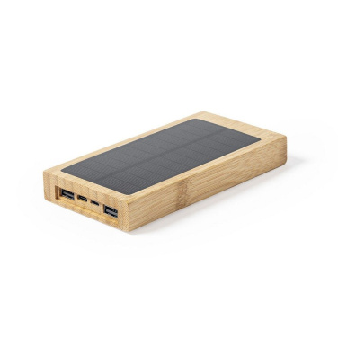 Wireless Powerbank aus Bambus 10000 mAh, Wireless Ladegerät 5 W, Solarladegerät, Produktbild (2)