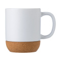 Keramikbecher 300 ml mit Korkelement, weiß