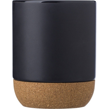 Keramikbecher 300 ml mit Korkelement, schwarz, Produktbild (2)