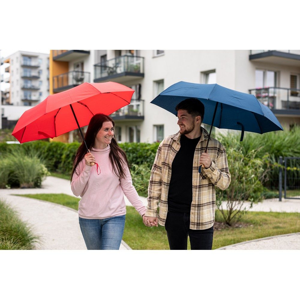 Automatischer Regenschirm aus RPET | Nell, schwarz, Produktbild (1)