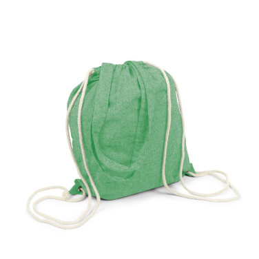 Recycelte Baumwolltasche 2 in 1, Beutel mit Kordelzug und Einkaufstasche | Jamarion, grün, Produktbild (4)
