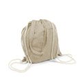 Recycelte Baumwolltasche 2 in 1, Beutel mit Kordelzug und Einkaufstasche | Jamarion, beige