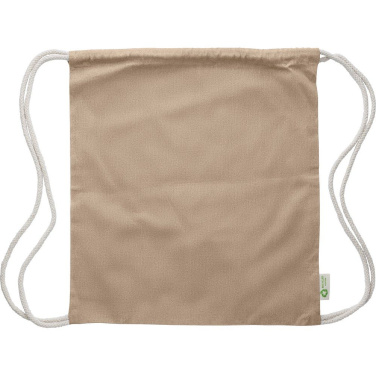 Baumwollbeutel mit Kordelzug, khaki, Produktbild (2)