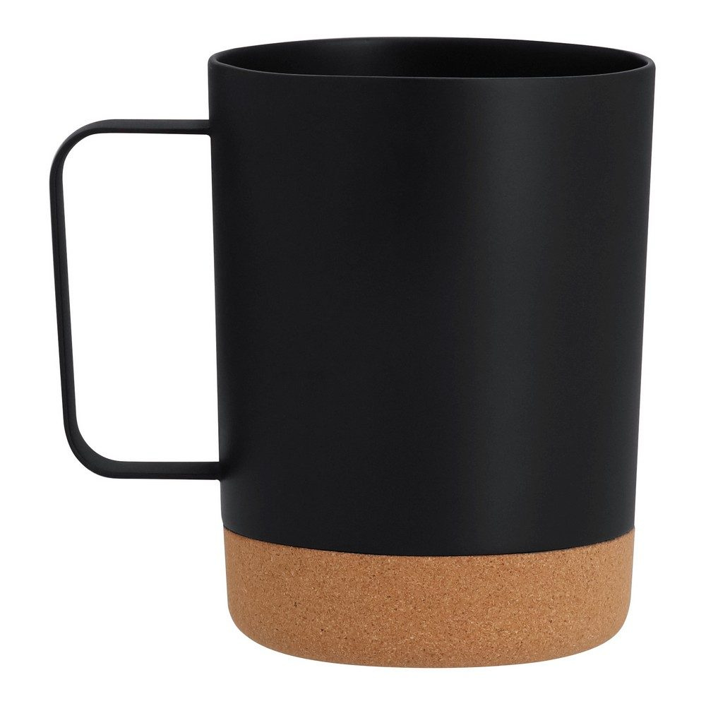 Becher 400 ml mit Korkdetail, schwarz, Produktbild (1)