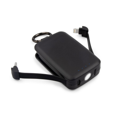 Powerbank 4000 mAh, Karabiner und 1 W-Licht | Dimetrice, schwarz, Produktbild (2)