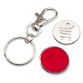 Schlüsselanhänger "Münze", Einkaufswagenchip, rot