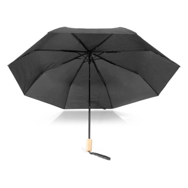 Windfester manueller Regenschirm aus RPET, faltbar | Uksan, schwarz, Produktbild (2)