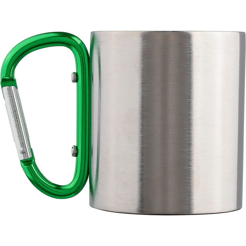 Metallbecher 185 ml mit Karabinerhaken, grün, Produktbild (1)