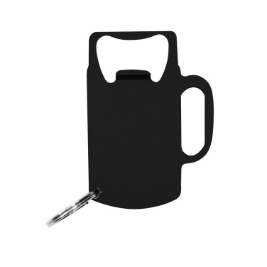 Schlüsselanhänger aus recyceltem Aluminium, Flaschenöffner, schwarz, Produktbild (2)