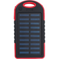 Powerbank 4000 mAh mit Solarladegerät, rot