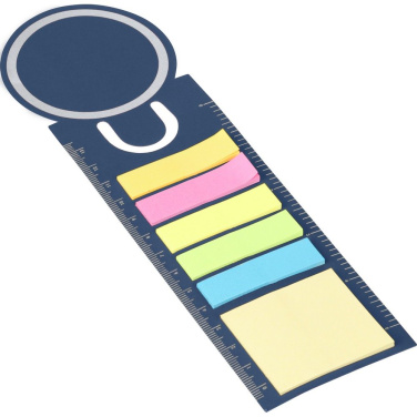 Notizhalter, Haftnotizen, Lesezeichen, Notizbuch, Lineal, blau, Produktbild (2)