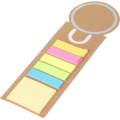 Notizhalter, Haftnotizen, Lesezeichen, Notizbuch, Lineal, braun