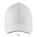 BUFFALO SIX PANEL CAP, Weiß/Französisch-Marineblau