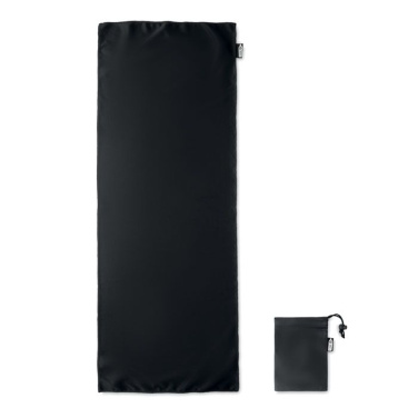 RPET Sporthandtuch mit Beutel, Schwarz, Produktbild (3)