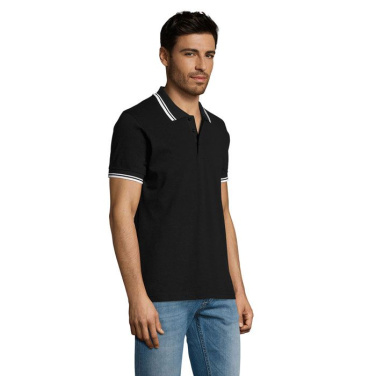 PASADENA Herren Polo 200g, Schwarz/Weiß, S, Produktbild (2)