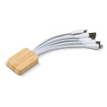Ladekabel Bambus mit R-PET-Ummantelung, Weiss