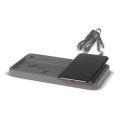 Limestone Desk organizer with wireless charger 5W, Grau