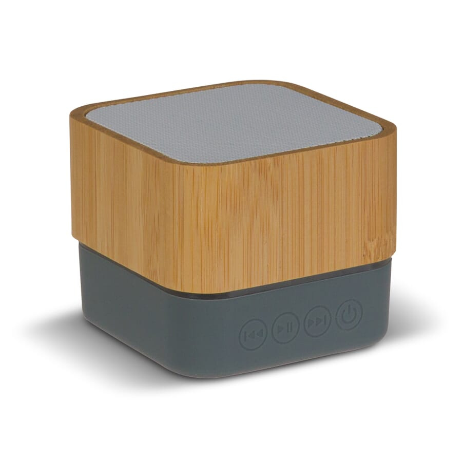 Speaker bamboo square 3W, Grau, Produktbild (1)
