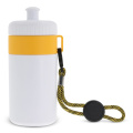 Sportflasche mit Halteschlaufe 500 ml, Weiss / Gelb