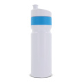 Sportflasche mit Rand 750 ml, Weiss / Hellblau