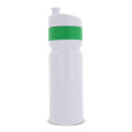 Sportflasche mit Rand 750 ml, Weiss / Grün