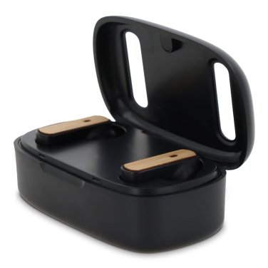 TWS Earbuds bamboo, Schwarz, Produktbild (3)