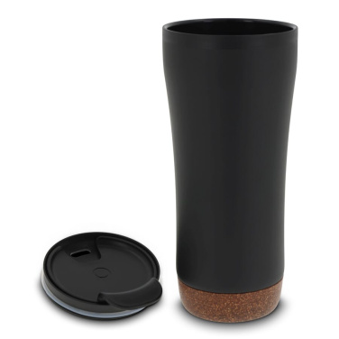Doppelwandiger Becher mit einem Korkboden 480 ml, Schwarz, Produktbild (2)
