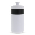 Sportflasche mit Rand 500 ml, Weiss / Schwarz