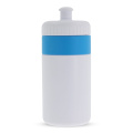 Sportflasche mit Rand 500 ml, Weiss / Hellblau
