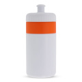 Sportflasche mit Rand 500 ml, Weiss / Orange