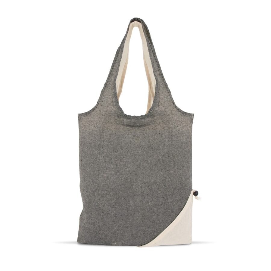 Einkaufstasche Recycelte Baumwolle OEKO-TEX® 140g/m² 38x42 cm, Grau, Produktbild (1)
