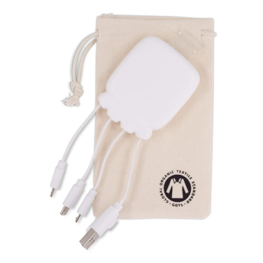 3192 | Xoopar Octopus Gamma 2 Powerbank with Bio Charging cable 3000mAh, Weiss, Produktbild (4)