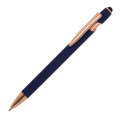 Kugelschreiber Paris Deluxe Metall gummiert, Dunkelblau