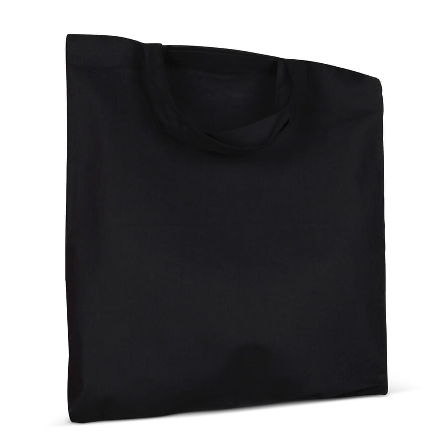 Einkaufstasche OEKO-TEX® 140g/m² 38x42 cm kurze Henkel, Schwarz, Produktbild (1)