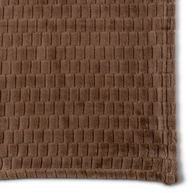 Kosta Linnewafveri Fleece Plaid Jaquard 130x170 cm, Hellbraun, Produktbild (3)