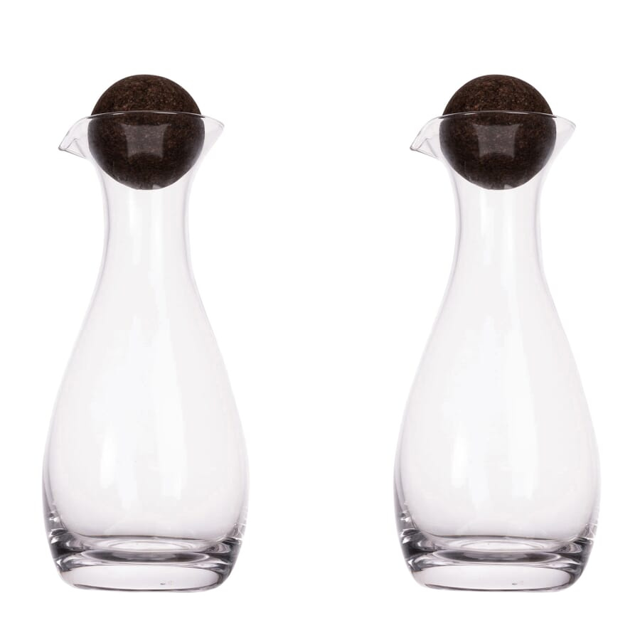Sagaform Nature Öl-/Essigkaraffen mit Korkstopfen 2-tlg. 300 ml, Transparent, Produktbild (1)