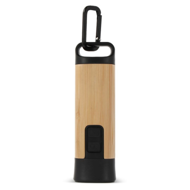 Wiederaufladbare R-ABS & Bamboo Taschenlampe, Schwarz, Produktbild (3)