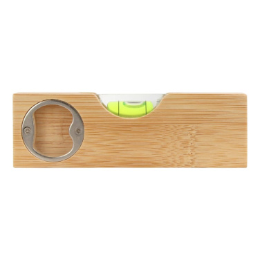 Flaschenöffner-Wasserwaage aus Bambus, Natur, Produktbild (2)