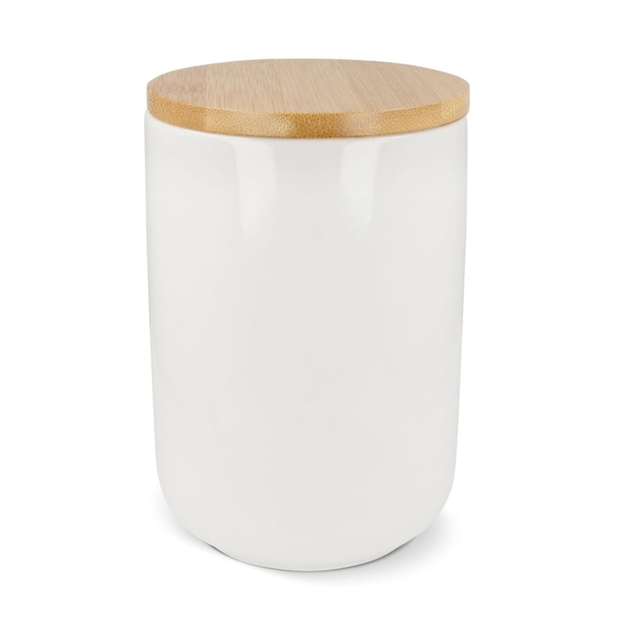 Vorratsdose Keramik & Bambus 900 ml, Weiss, Produktbild (1)