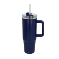 Miami Becher mit Henkel und Strohhalm 800 ml, Dunkelblau