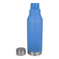 R-PET Flasche gefrostet 600 ml, Ecru / Blau