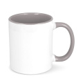 Oslo Sublimationsbecher farbig innen & Griff 300 ml, Weiss / Grau