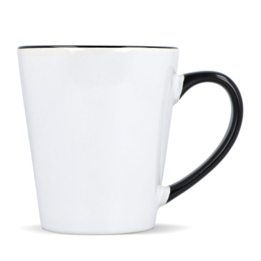 Melbourne Sublimationsbecher farbiger Rand & Henkel 300 ml, Weiss / Schwarz, Produktbild (3)