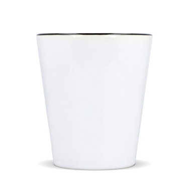 Melbourne Sublimationsbecher farbiger Rand & Henkel 300 ml, Weiss / Schwarz, Produktbild (4)