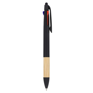 3-Farben-Stift mit Bambusgriff, Schwarz, Produktbild (4)